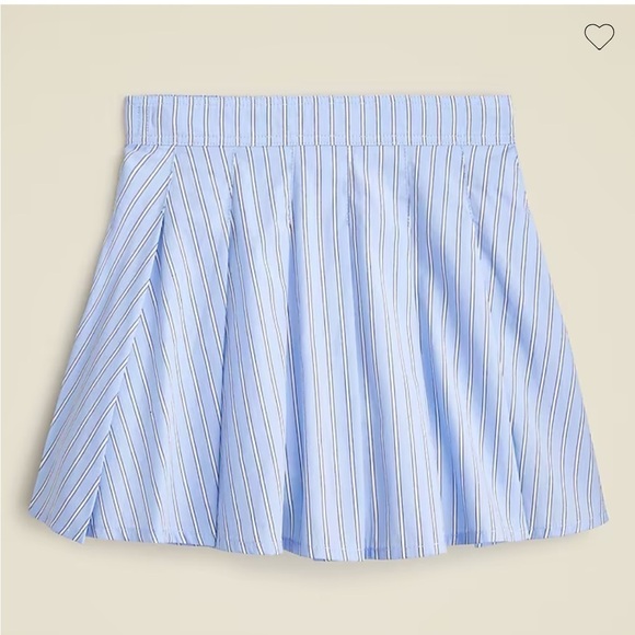 Crewcuts Girls' pleated skirt in tranquil tide striped poplin size 8 NWT CC183 - Picture 1 of 9